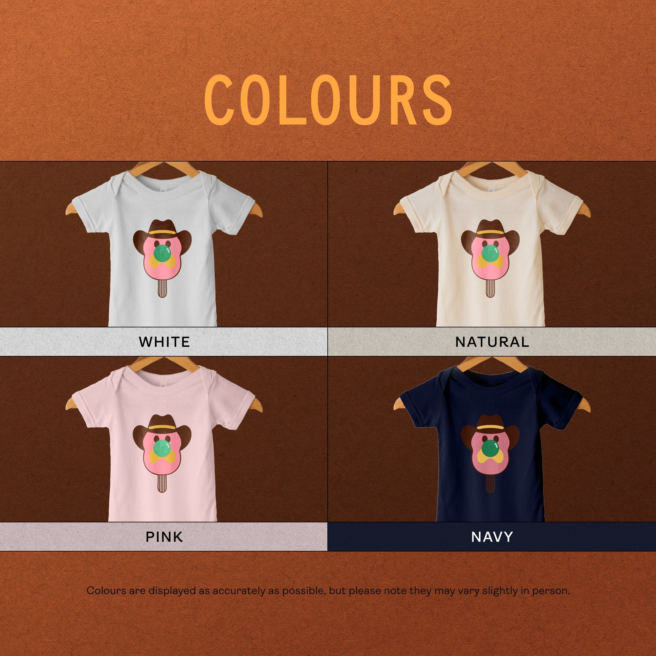 Bill Baby Onesie - colour overview