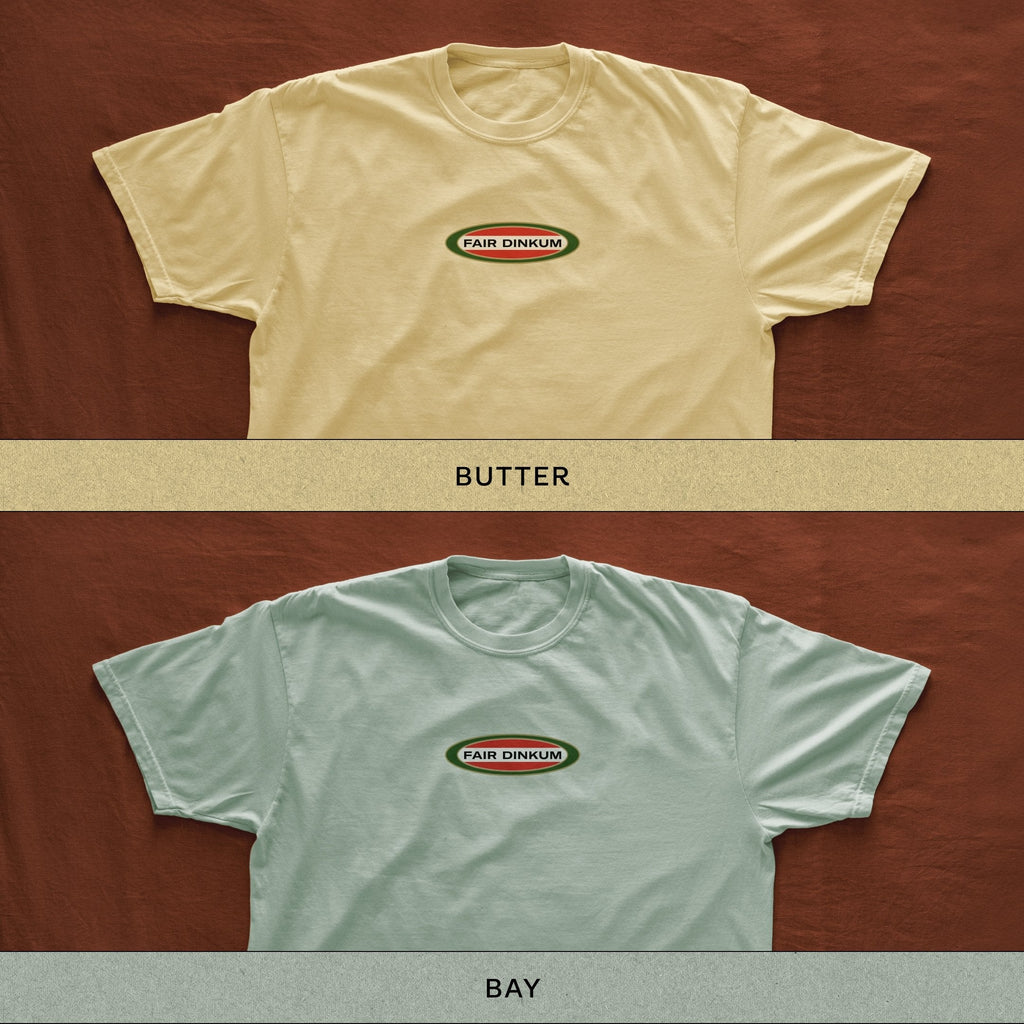 Fair Dinkum Oval Tee - colour comparison