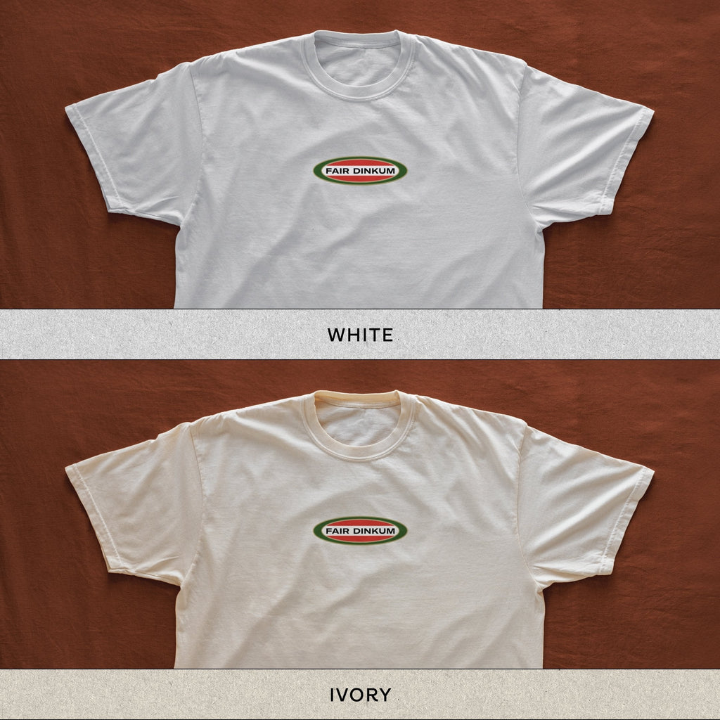 Fair Dinkum Oval Tee - colour comparison
