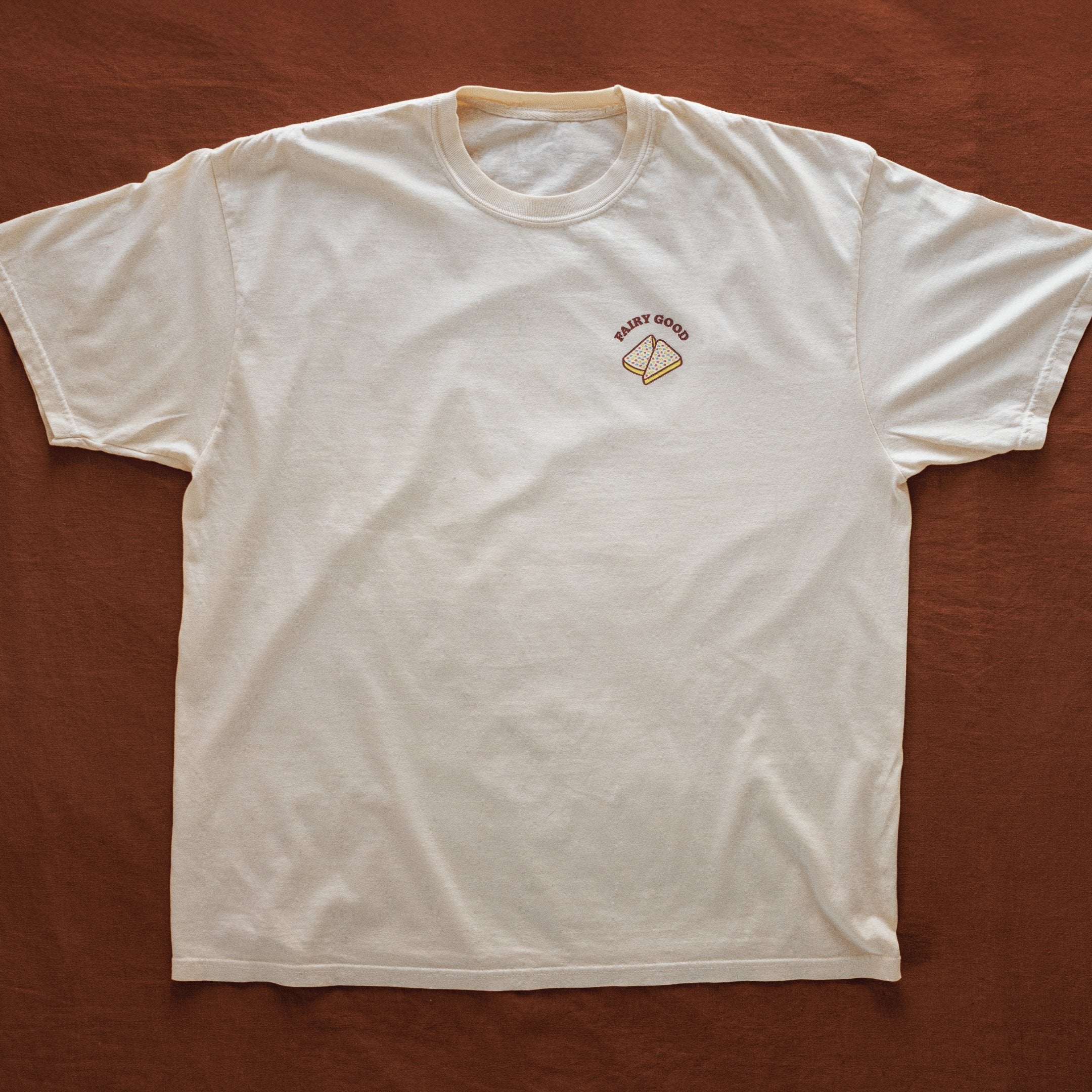 Fairy Bread Embroidered Tee - ivory