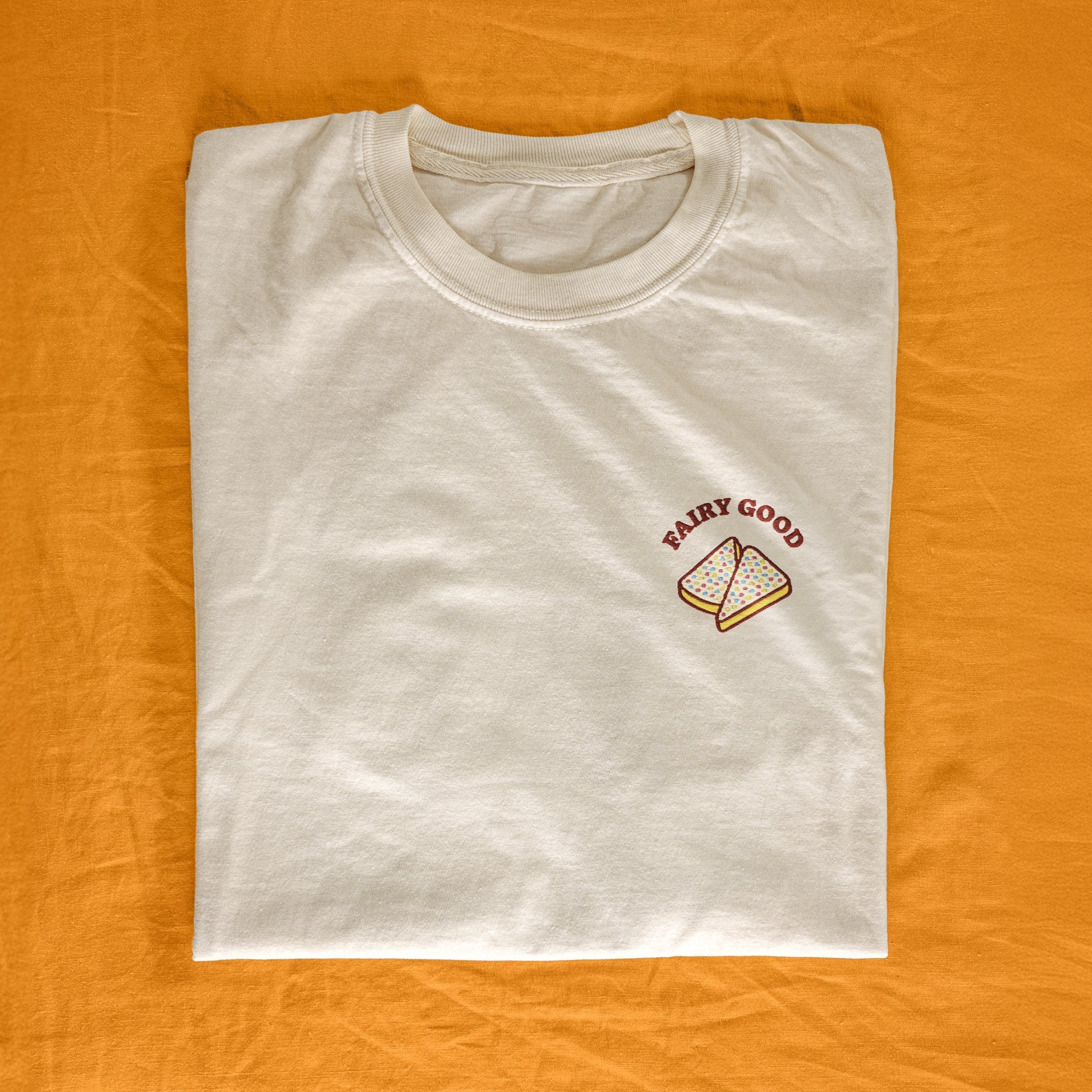Fairy Bread Embroidered Tee - ivory