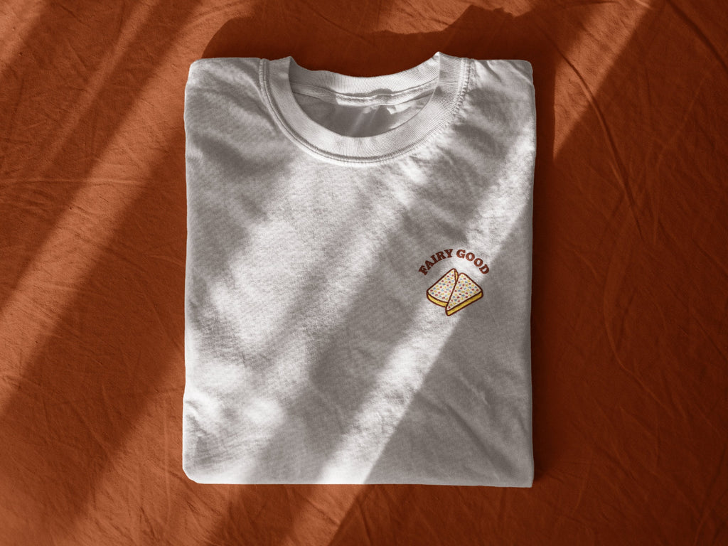 Fairy Bread Embroidered Tee - white