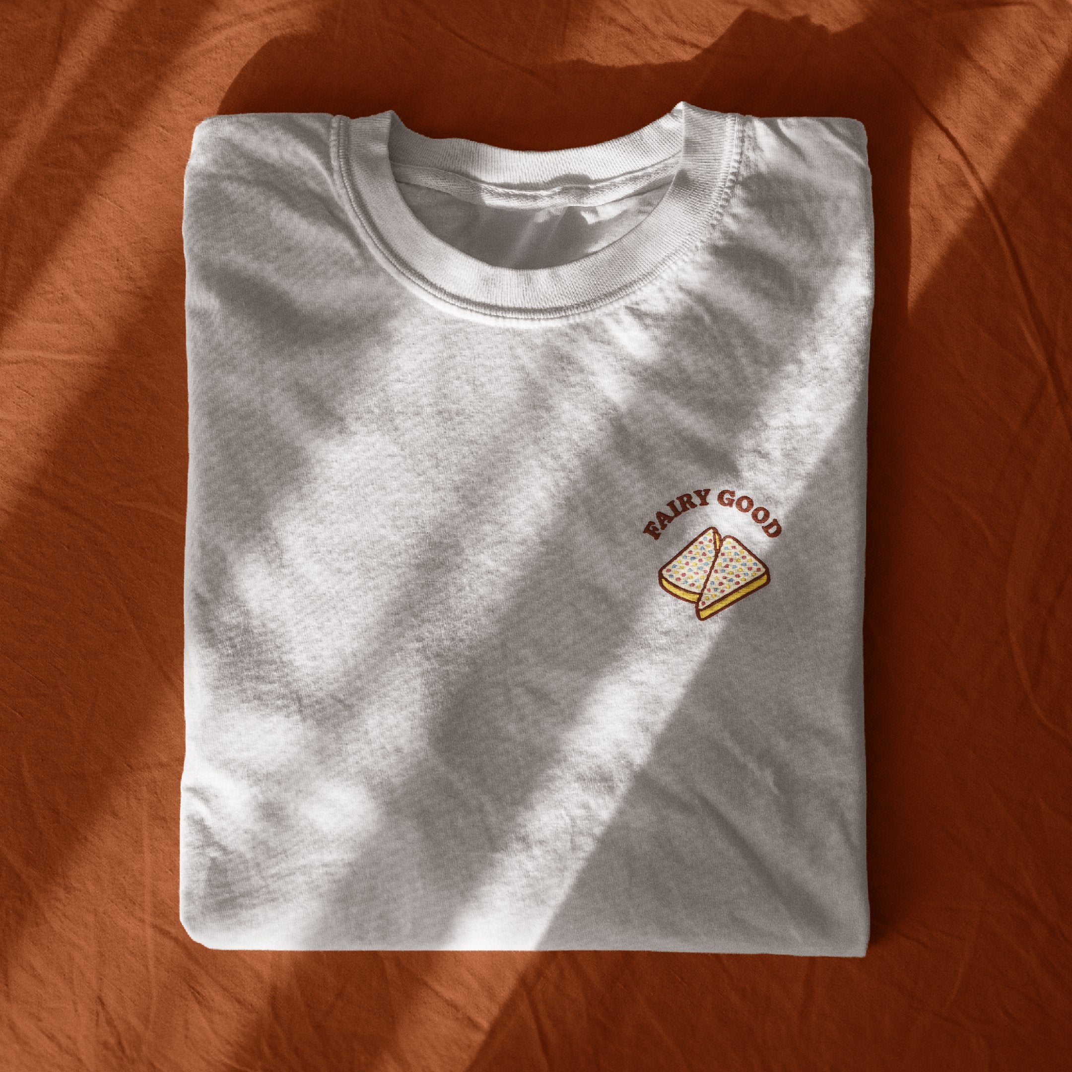 Fairy Bread Embroidered Tee - white