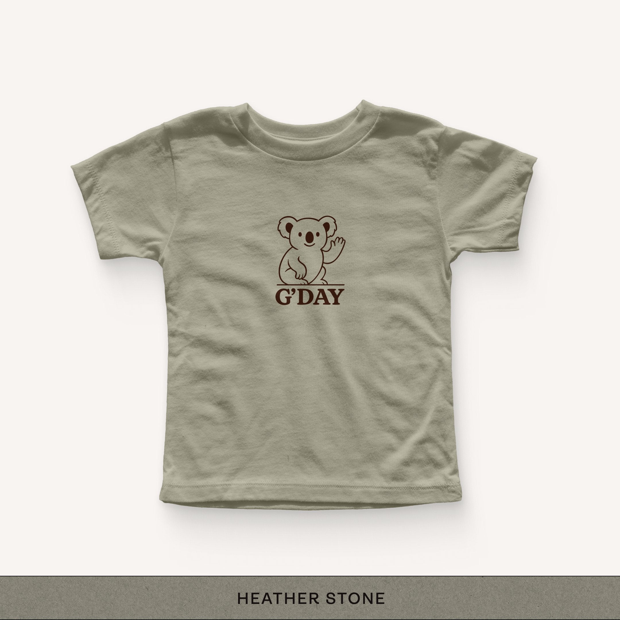 G'Day Koala Toddler Tee - heather stone