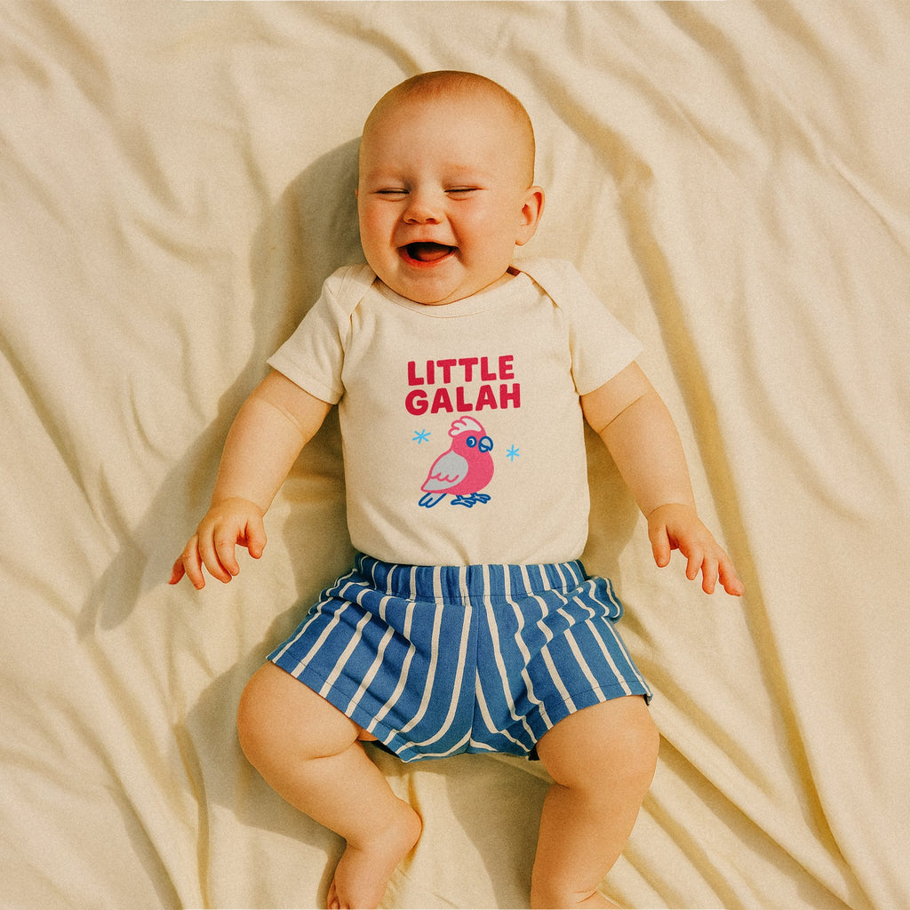 Little Galah Baby Onesie - lifestyle natural