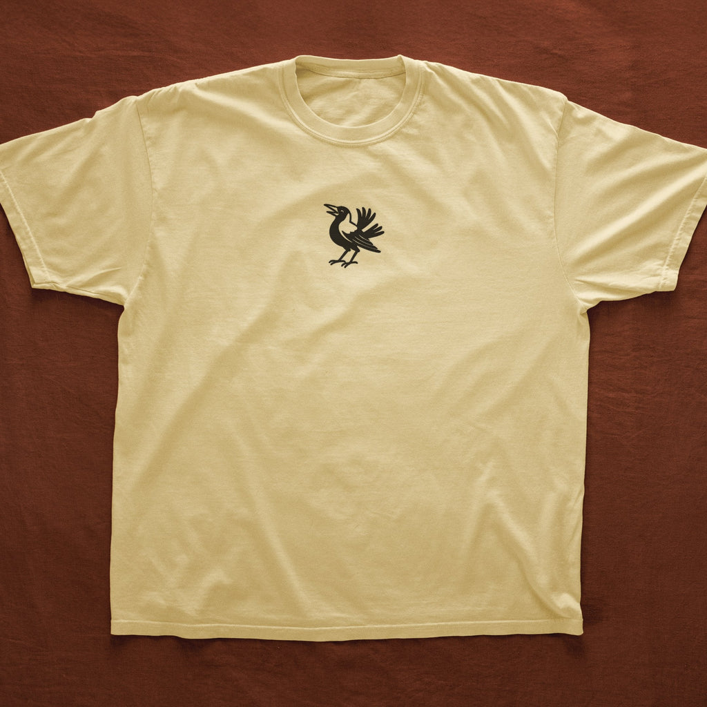 Magpie Embroidered Tee - butter