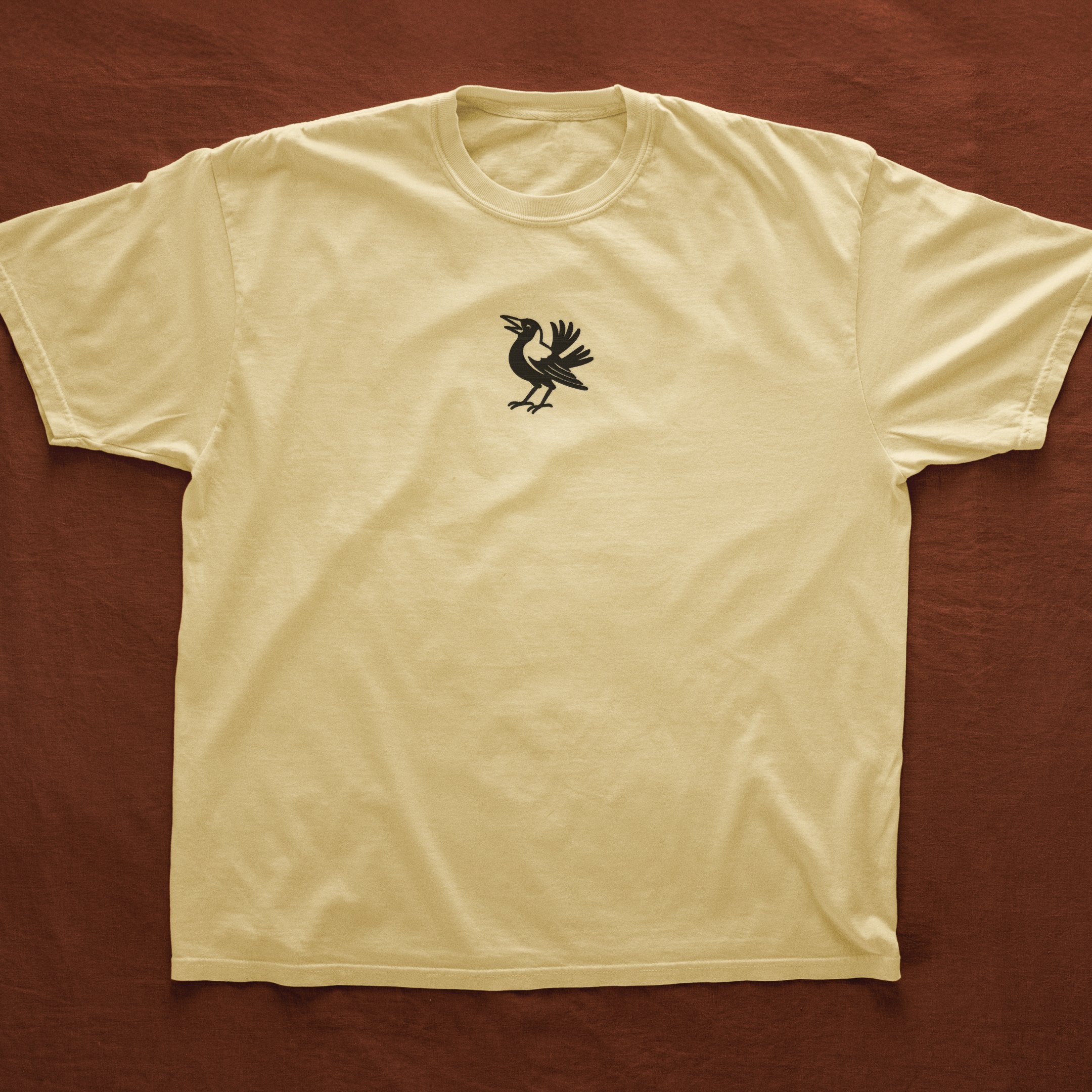 Magpie Embroidered Tee - butter