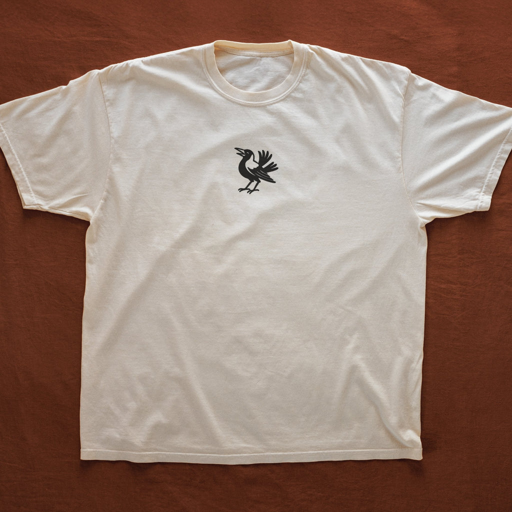 Magpie Embroidered Tee - ivory