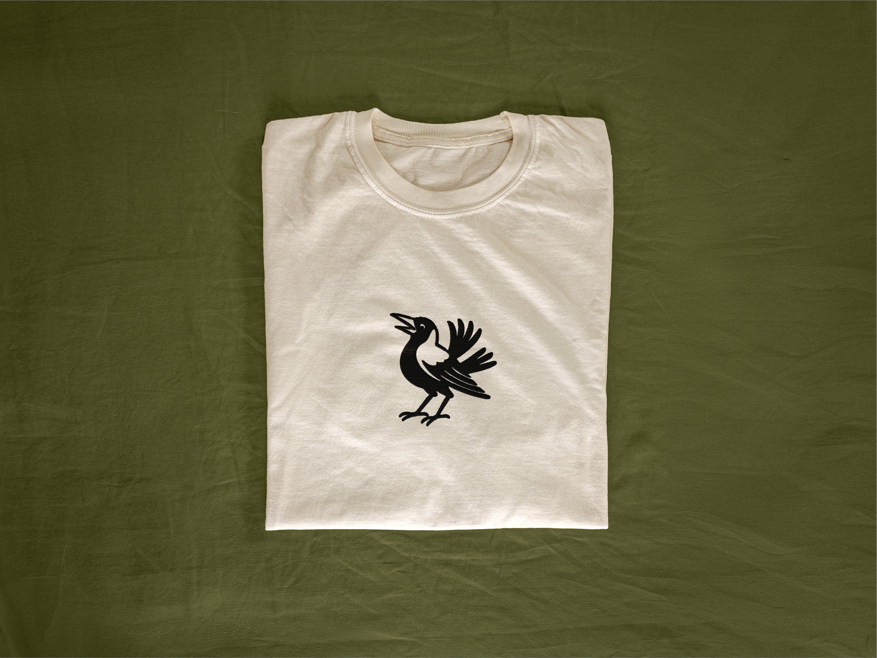 Magpie Embroidered Tee - ivory