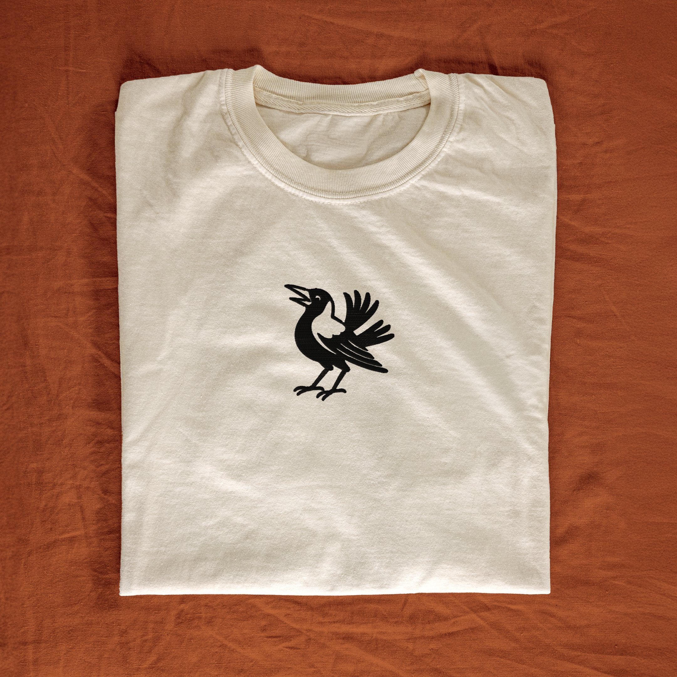 Magpie Embroidered Tee - ivory