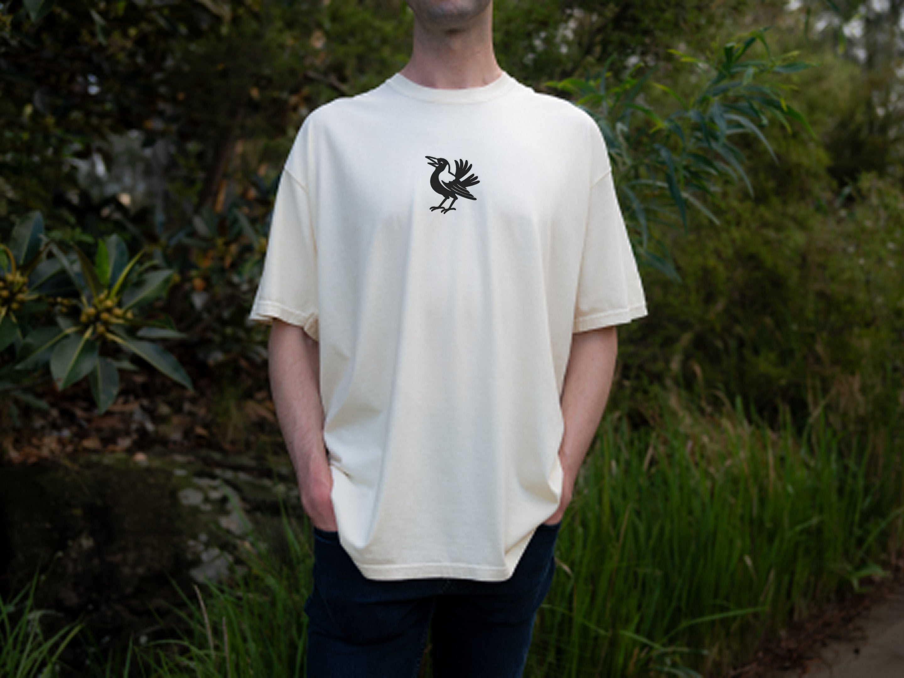 Magpie Embroidered Tee - lifestyle