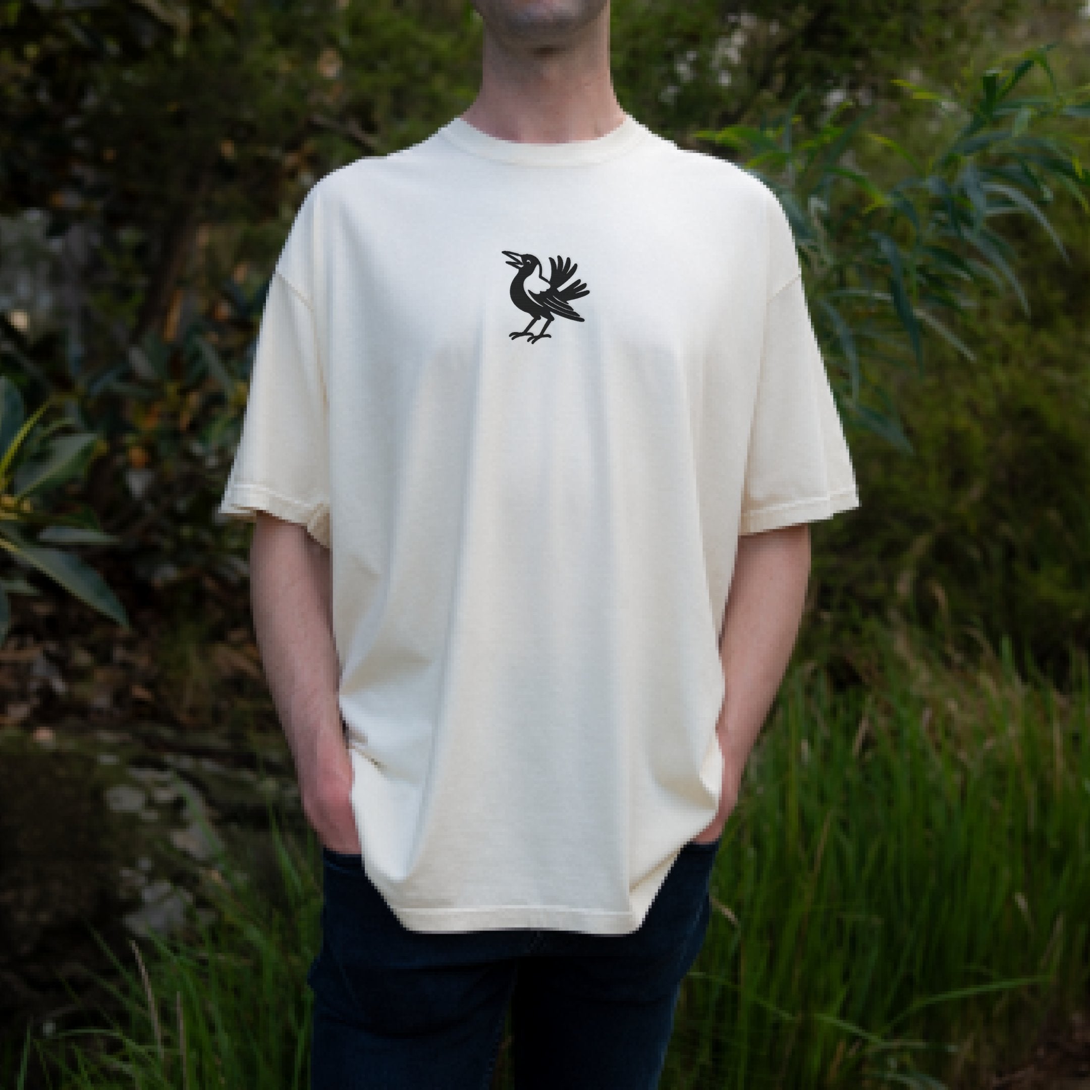 Magpie Embroidered Tee - lifestyle