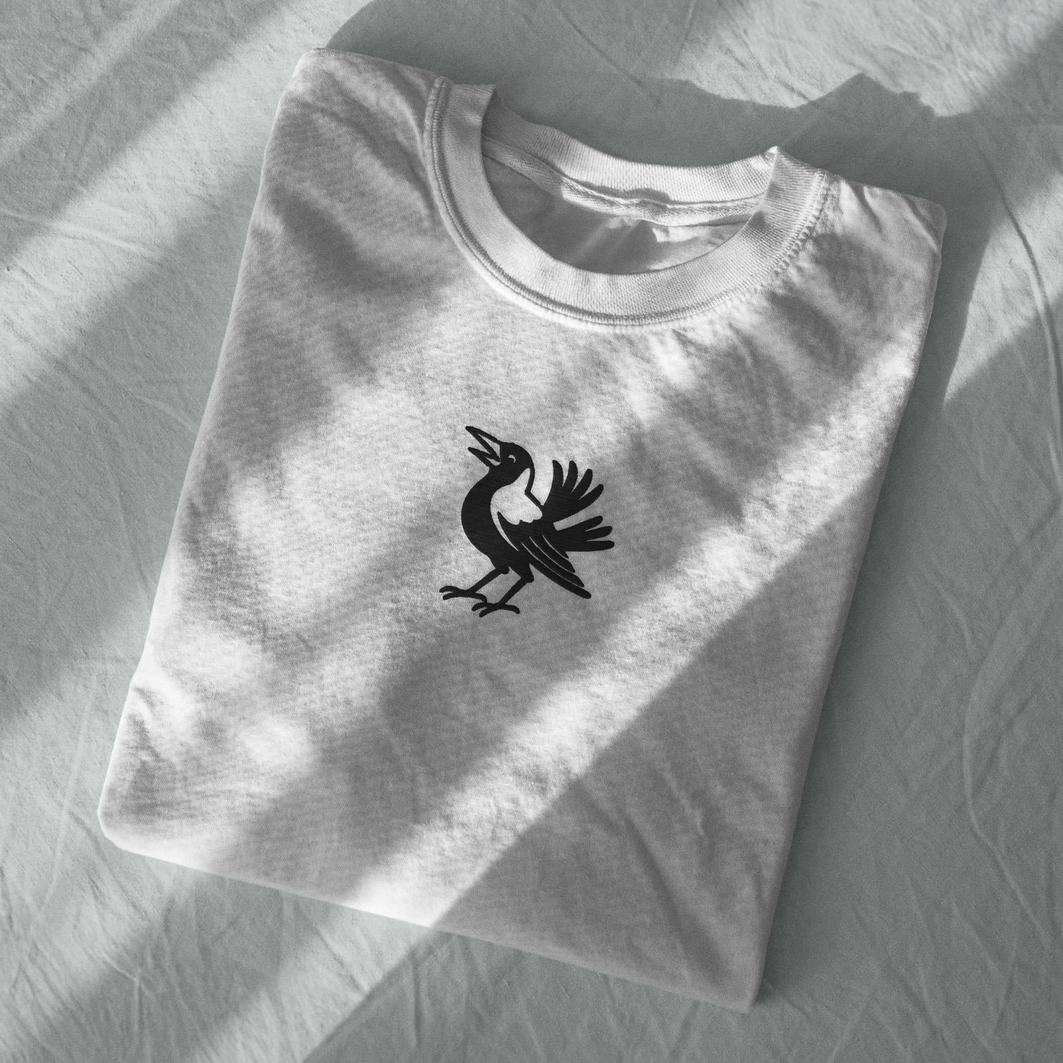 Magpie Embroidered Tee - white