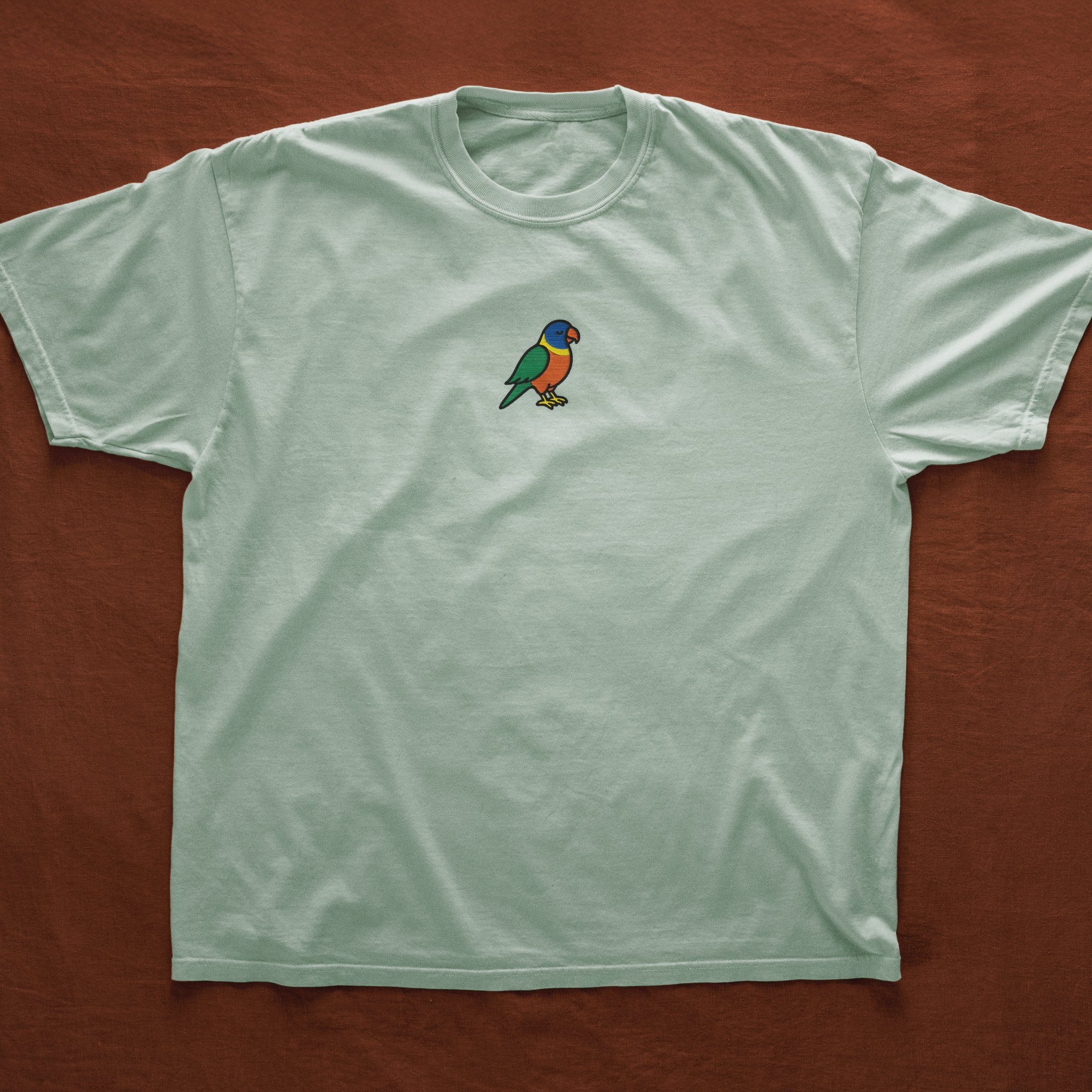 Rainbow Lorikeet Embroidered Tee - bay