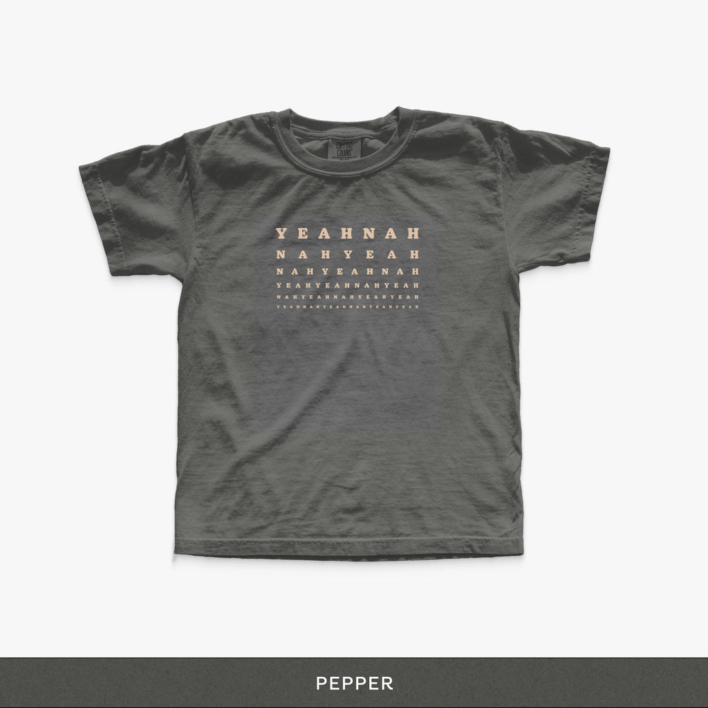 Yeah Nah Kids Tee - pepper