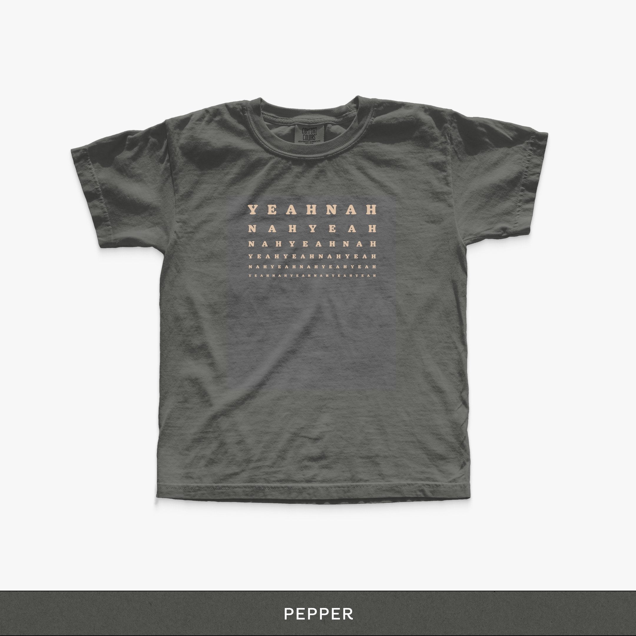 Yeah Nah Kids Tee - pepper