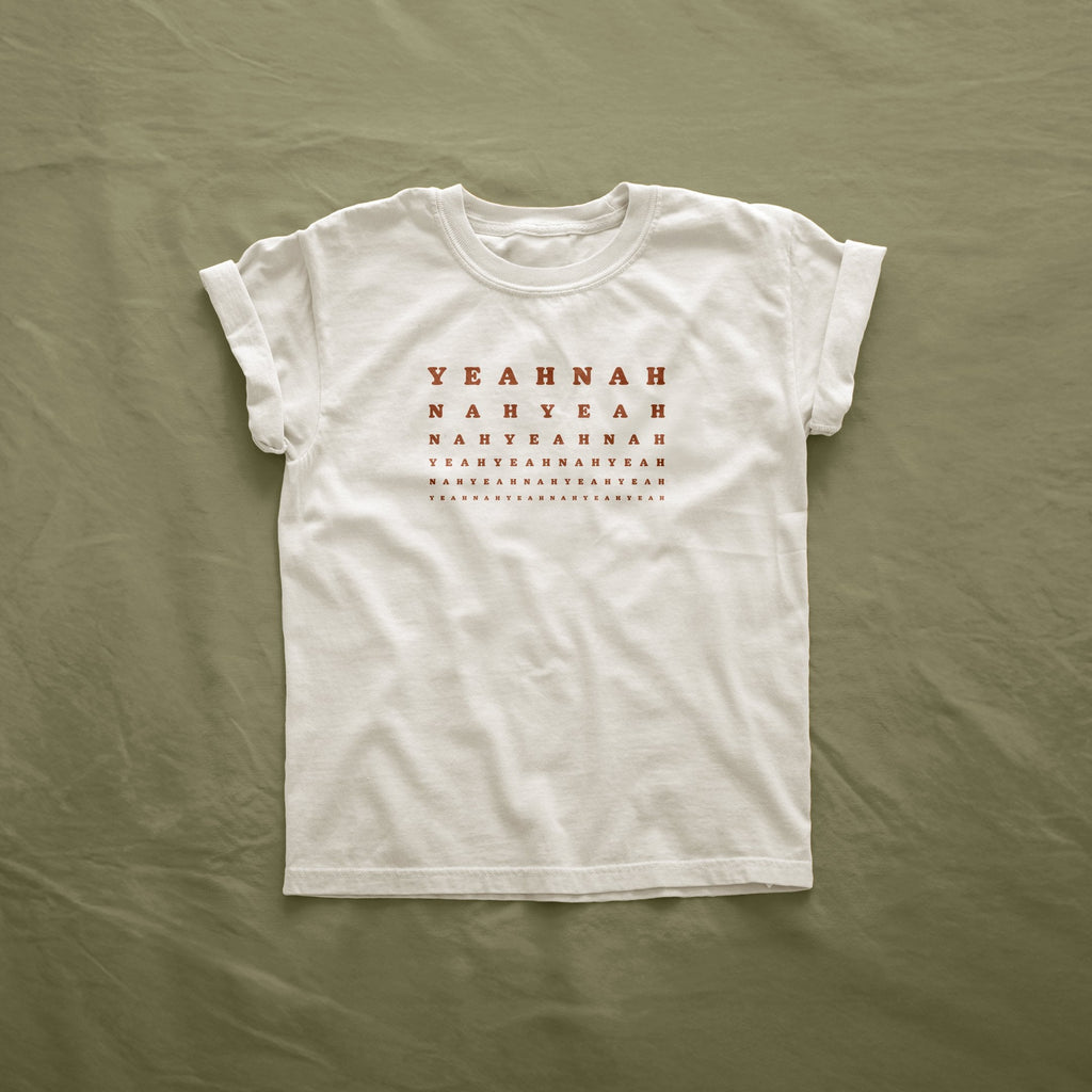 Yeah Nah Kids Tee - white