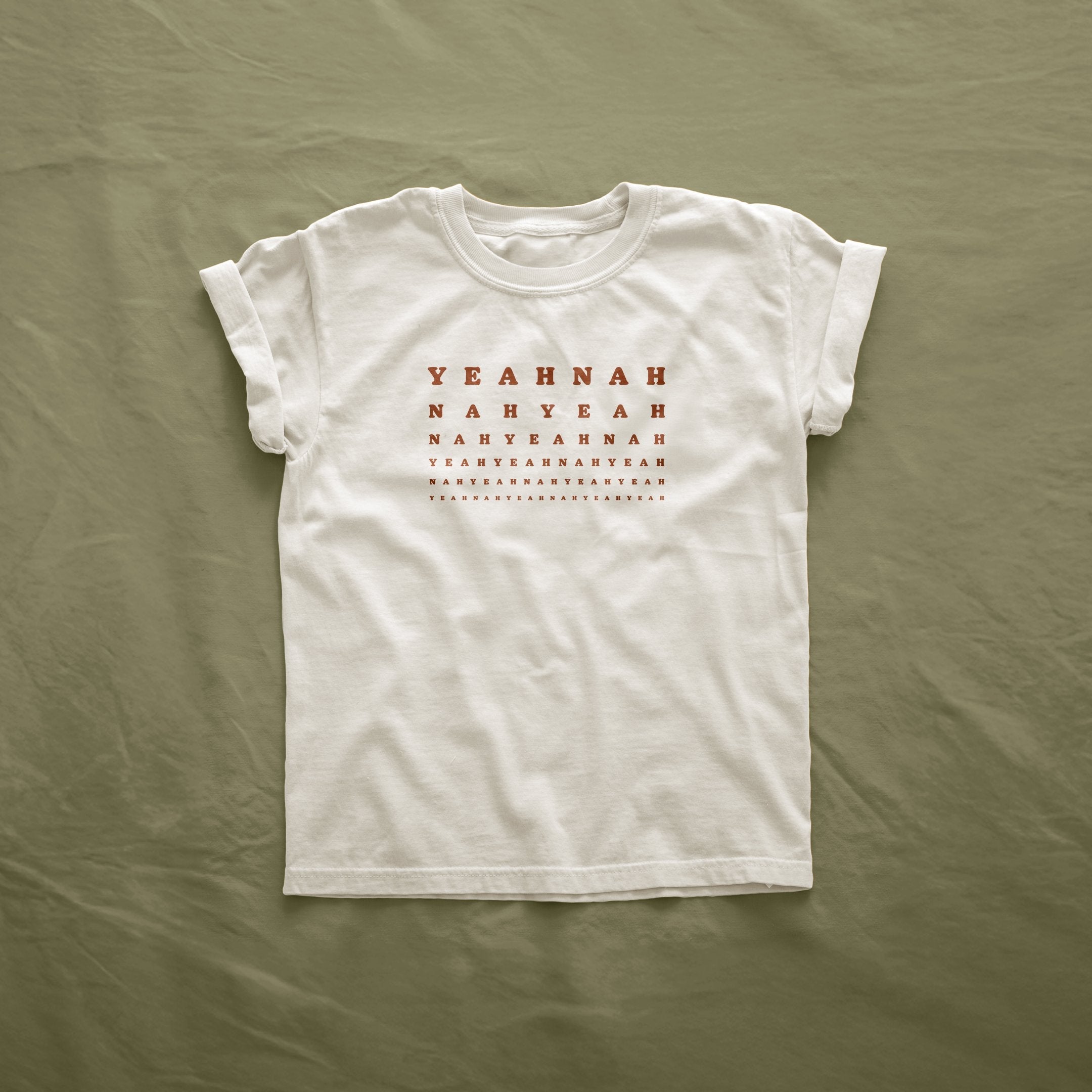 Yeah Nah Kids Tee - white